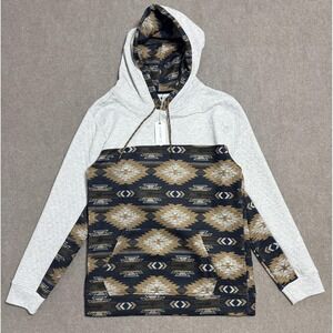 Departwest Hoodie Mens Large Aztec Pattern Pullover Southwest Polyester